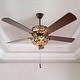 preview thumbnail 4 of 13, River of Goods Tiffany-Style Stained Glass Halston Ceiling Fan - Spice - 52"L x 52"W x 19"H - 52"L x 52"W x 19"H