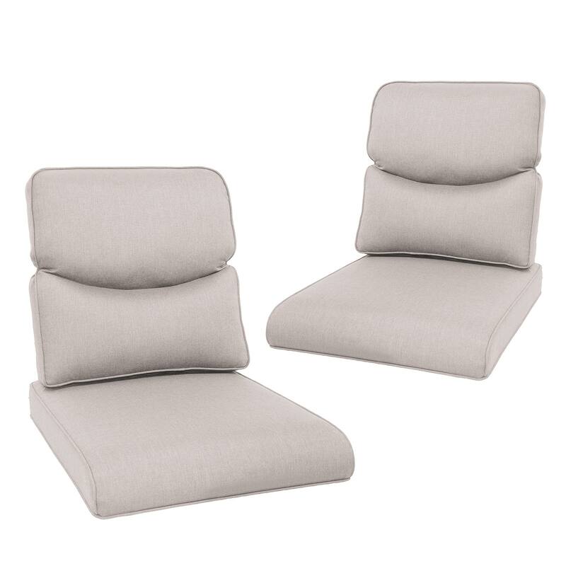 Outdoor Deep Seat Cushion Set 22 in x 22 in x 6 in - Beige Cushion - 2 Set