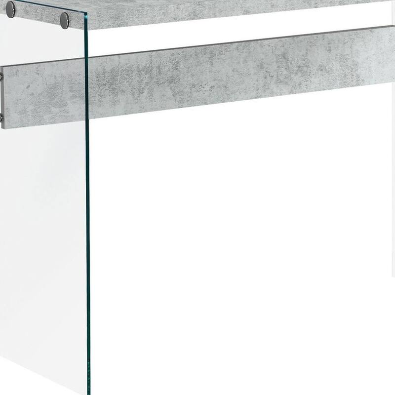 HomeRoots 44" Gray And Clear Solid Console Table - 44.00 in. x 32.00 in. x 15.75 in.