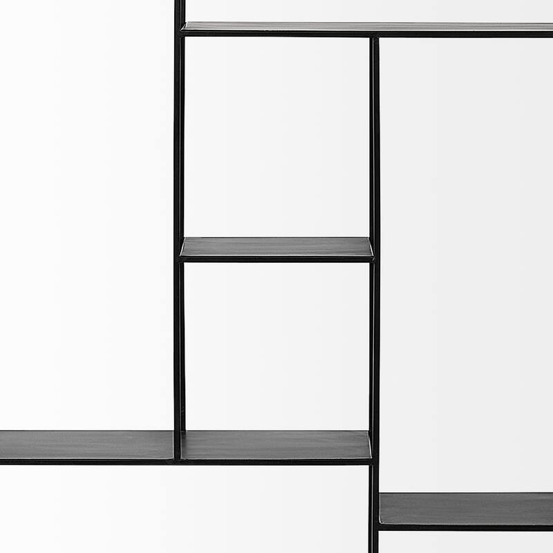Meridius Black Metal Multi-Tier Wall Mounted Shelving Unit