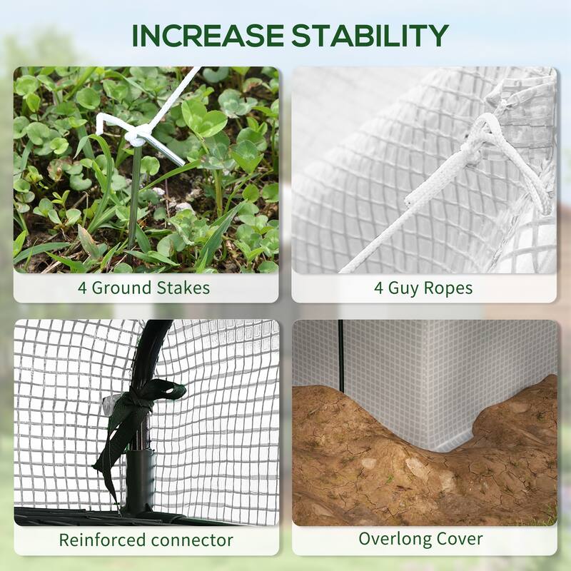 Outsunny 8' x 6' x 7' Portable Walk-in Greenhouse, 18 Shelf Hot House, Roll Up Zipper Door, UV protective