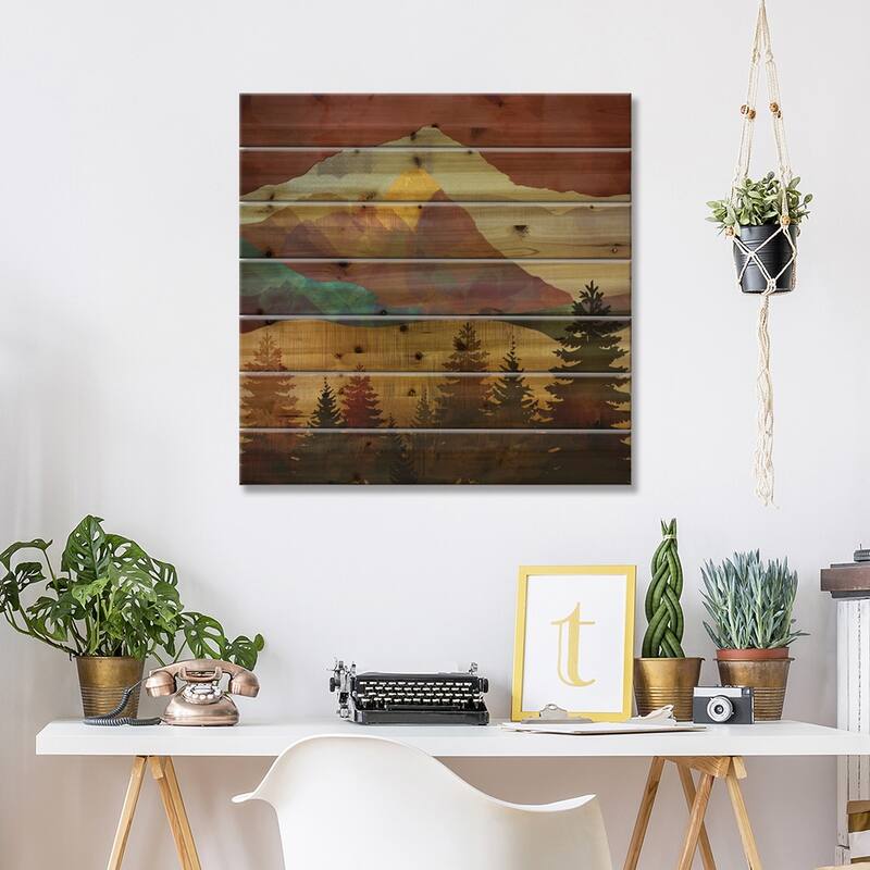 Autumn Trees Print On Wood by SpaceFrog Designs - Multi-Color