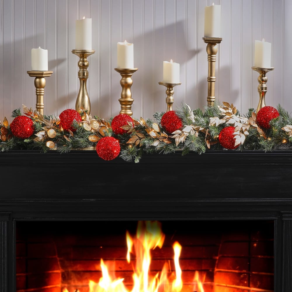 100mm Shatterproof Plastic Tinsel Ball Ornament