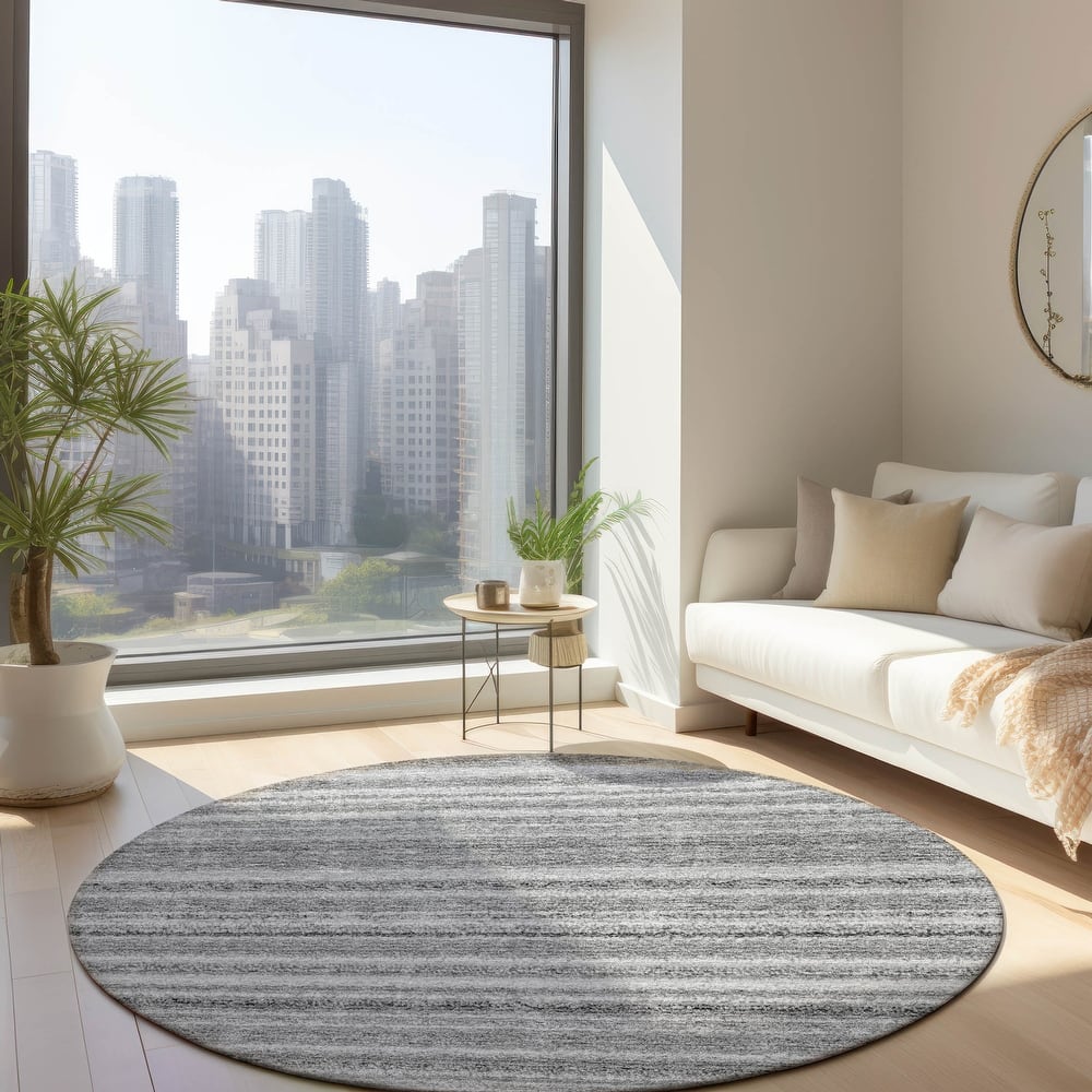 Machine Washable Indoor/ Outdoor Chantille Stripes Rug