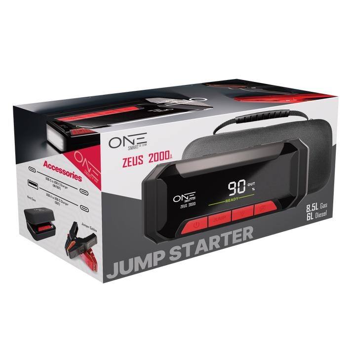 ONE Jump Starter 2000A for Up to 8.5L Gas and 6L Diesel Engines, 20000mAh Capacity with Portable Power Bank