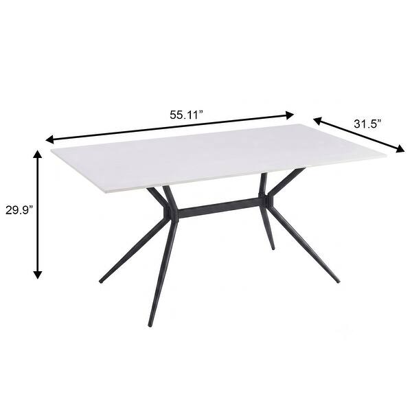 dimension image slide 5 of 20, Elega Modern Sintered Stone Dining Table Modern Trestle Base Powder-Coated Steel Frame Kitchen Table - 47"-71"