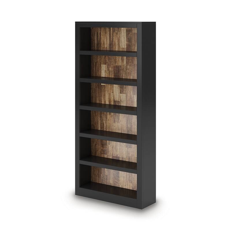 Signature Design by Ashley Wildenauer Brow/Black 75" Bookcase - 34"W x 11"D x 75"H