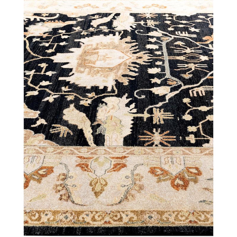 Kashan One-of-a-Kind Handmade Area Rug, Black - 9' 1" x 12' 2"