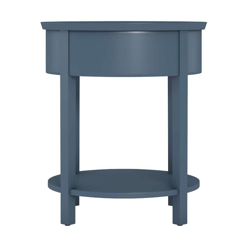 Fillmore 1-Drawer Oval Wood Shelf Accent End Table by iNSPIRE Q Modern