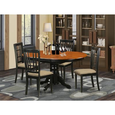 Modern Dining Table Set 5 Piece - Minimalist Kitchen Table & Chair Set - Rubber Wood Dining Room Furniture