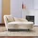 preview thumbnail 1 of 20, Christopher Knight Home - Modern Upholstered Curved Chaise Lounge with Boucle Fabric & Lumbar Pillow - 61.25"W Beige