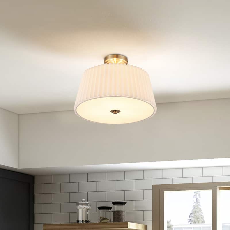 CO-Z 3-Light Modern Semi Flush Mount Ceiling Light Fixture - Gold