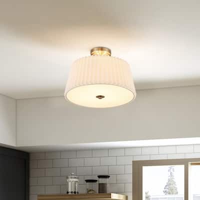 CO-Z 3-Light Modern Semi Flush Mount Ceiling Light Fixture - Gold