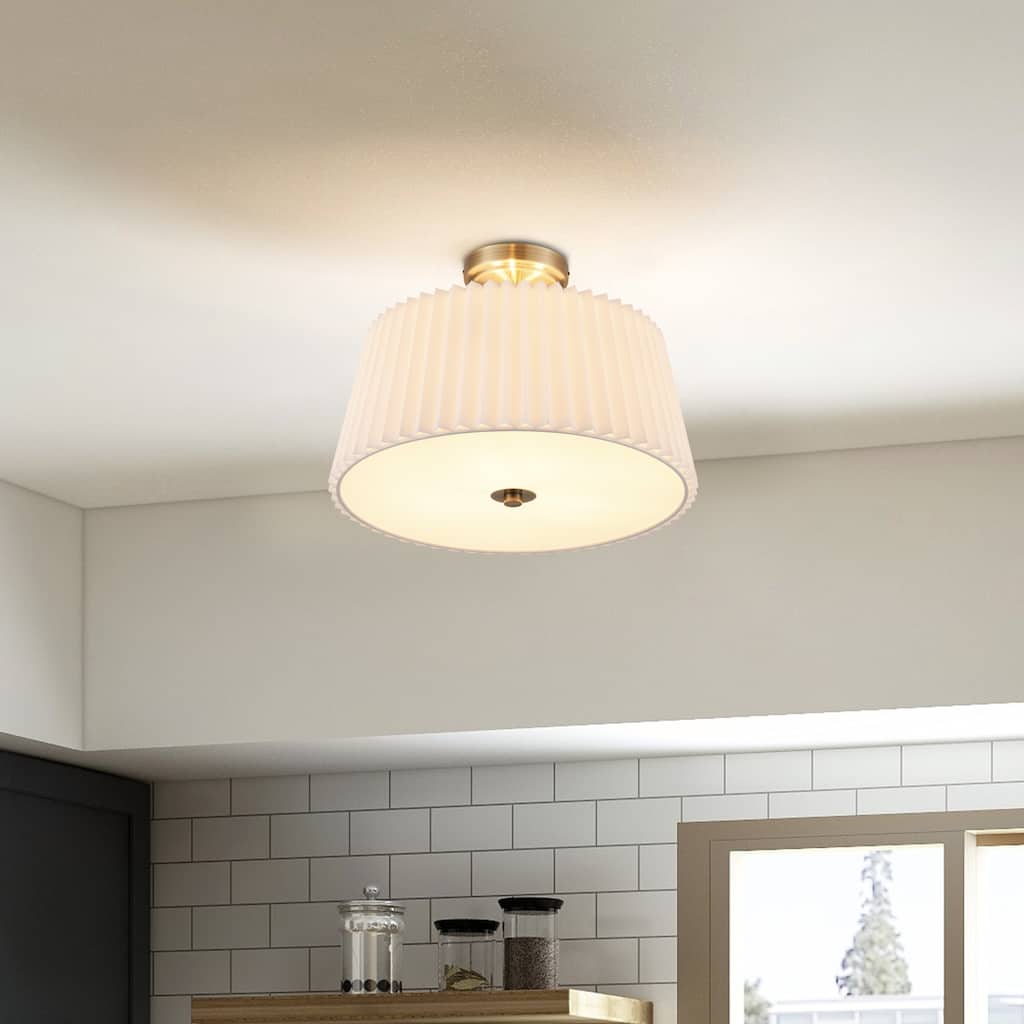 CO-Z 3-Light Modern Semi Flush Mount Ceiling Light Fixture - Gold