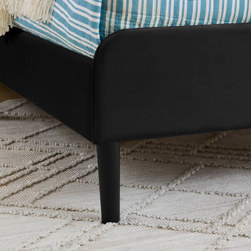 Full Size Upholstered Platform Bed Frame with 2 Storage Drawers, Adjustable Velvet Sofa Bed