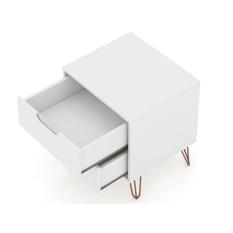 Manhattan Comfort Rockefeller 2-Drawer Nightstand (Set of 2)