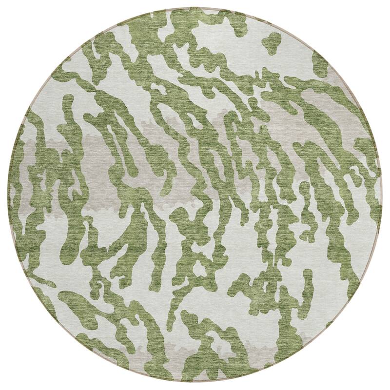 Machine Washable Indoor/ Outdoor Chantille Abstract Animal Print Rug