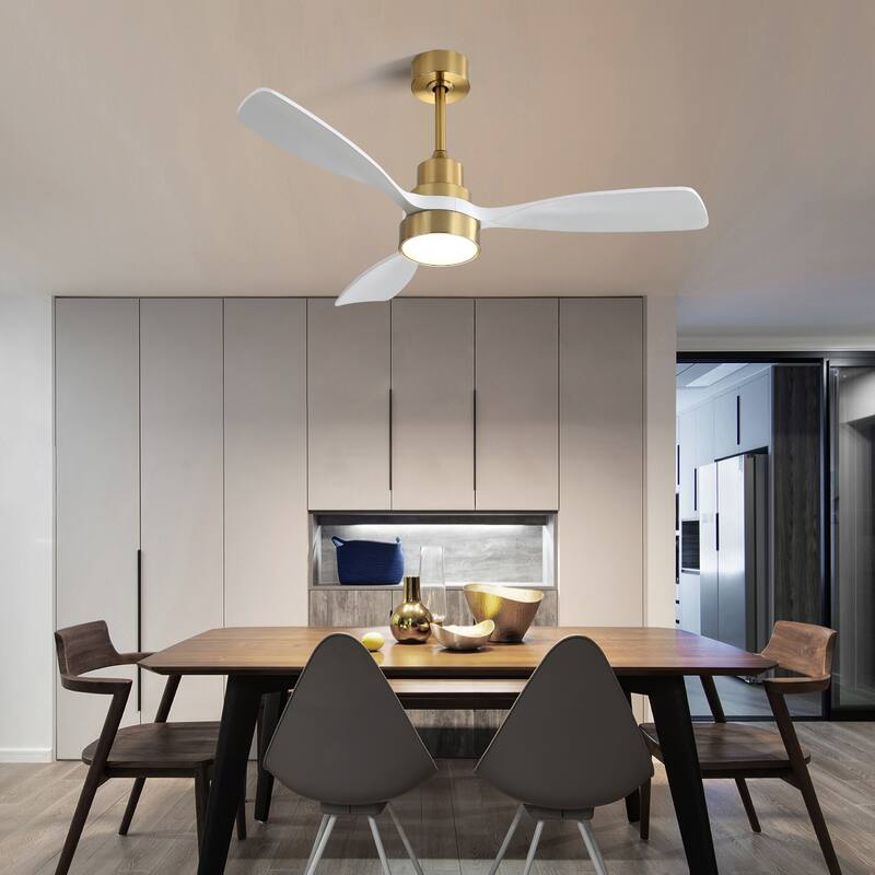 48 Inch Indoor Ceiling Fan Light Chandelier with 3 Solid Wood Blades & Remote Control, 6-speed Reversible Ceiling Fan