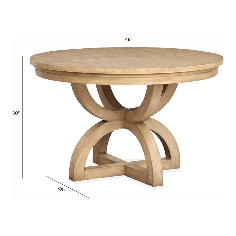 Magnussen Home Coventry Honey Maple Extendable 48" Round Dining Table - 48''W x 48''D x 30''H