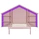 preview thumbnail 36 of 35, House Shaped Platform Bed with Built-in LED Lights Wood Platform Bed Frame with Storage Headboard & Shelves, Easy Assembly