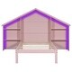 preview thumbnail 10 of 29, Pink Twin Bed with House Headboard, LED Lights, and Shelves