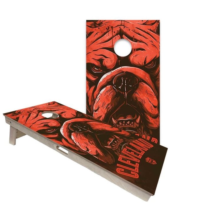 Cleveland Browns Regulation 2x4 Cornhole Board Set - All-Weather - Include Case + LED Lights