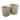 Set of 2 Grey Round Rattan Baskets