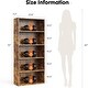 preview thumbnail 13 of 13, Industrial 6-Shelf Bookcase, 63" Tall Open Bookshelf, Rust