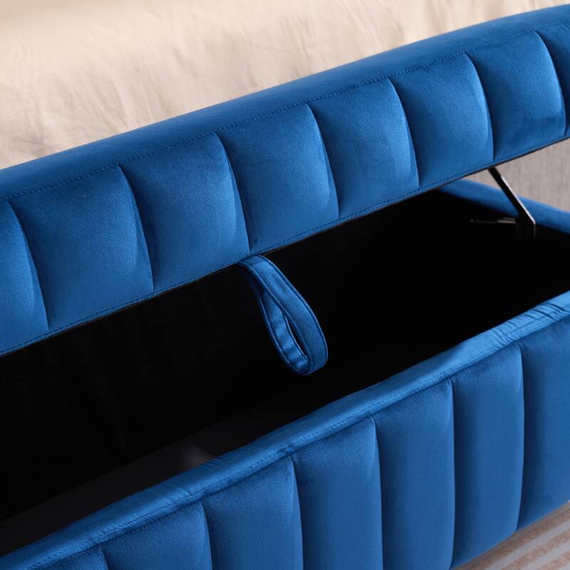 49.2"W Modern Storage Bench,Bedroom Ottoman Bench with Metal Legs
