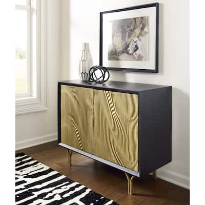 Signature Design by Ashley Tayner Black/Gold Accent Cabinet - 40" W x 17" D x 32" H