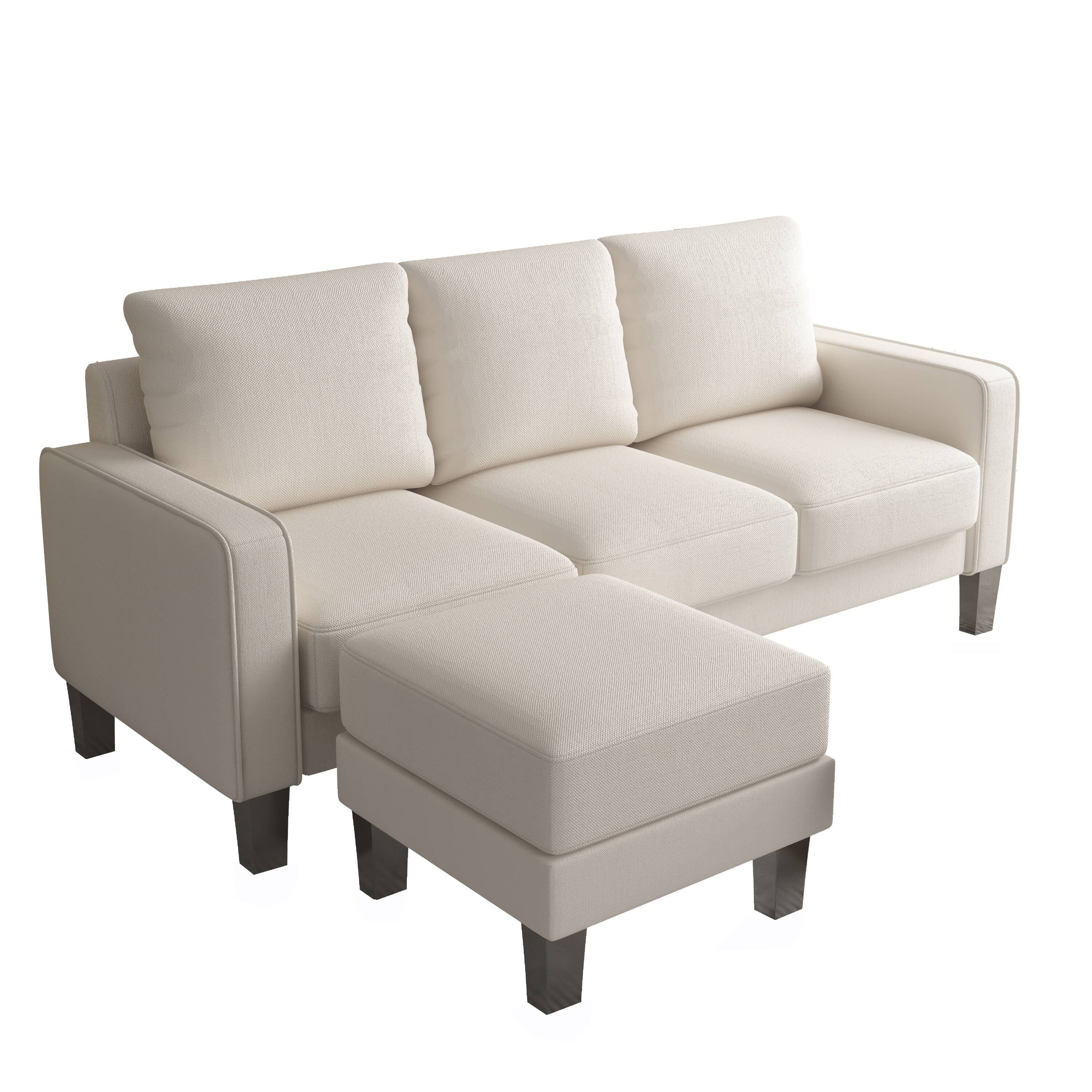 Lshape Sectional Storage Sofa Modern 3 Seats Couch Polyester with