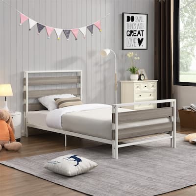 Metal Bed Frames Slat Support Platform Twin Beds