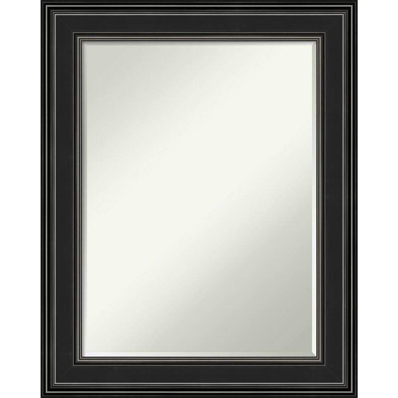 Petite Bevel Wall Mirror - Ridge Black Frame - 24 x 30 in
