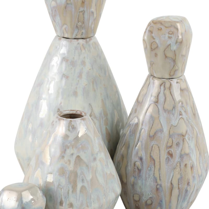 Stoneware Decorative Vases Contemporary Minimalist Sleek (Set of 3)