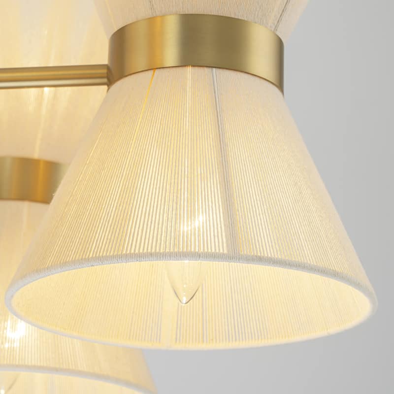 10-Light Farmhouse Boho Sputnik Hourglass Ivory Rope Handwoven Fabric Chandelier for Dining Room