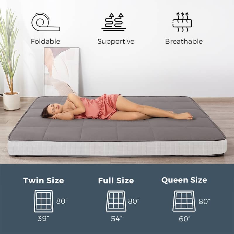 6-IN Thick Floor Futon Mattress,Topper Mattress Pad