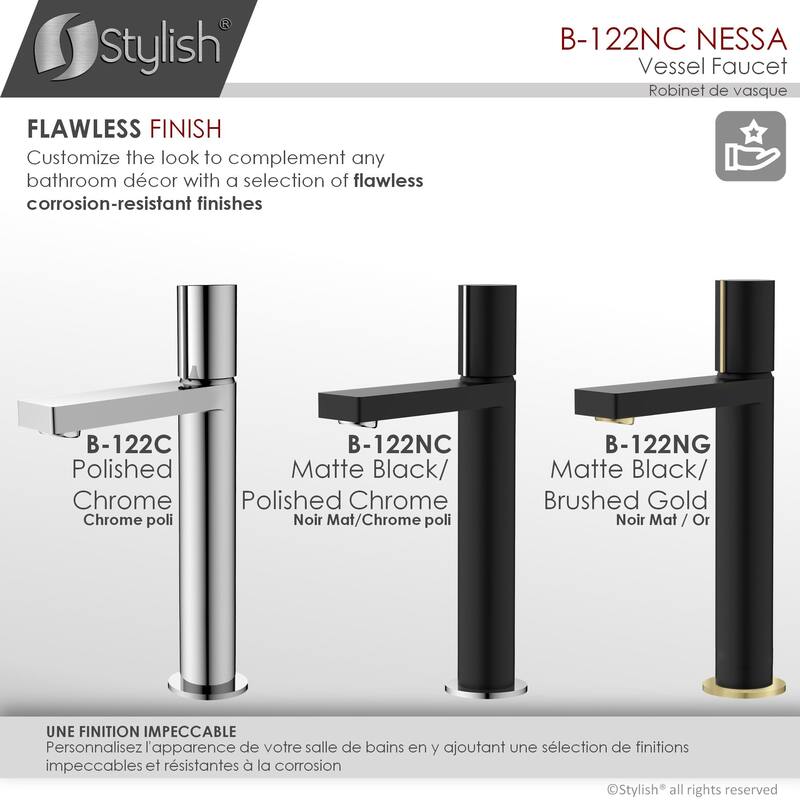 Stylish Nessa Single Handle Ht 12 1/2" Vessel Bathroom Faucet B-122