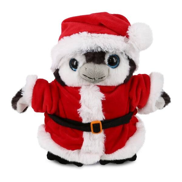 slide 2 of 6, DolliBu Santa Grey Penguin Stuffed Animal Plush with Red Santa Outfit - 9 inches