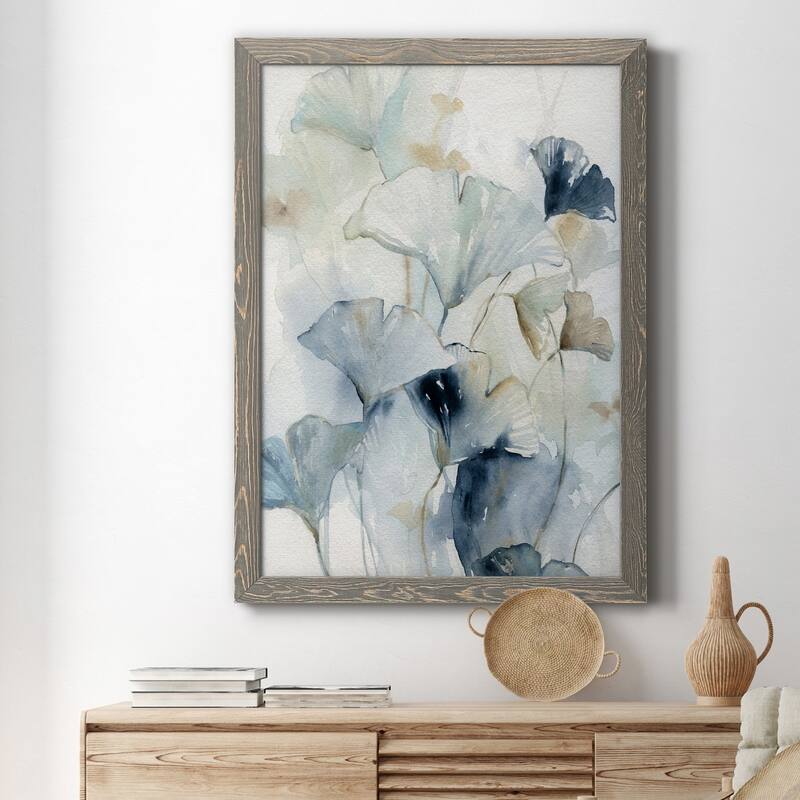 Indigo Ginkgo I-Premium Framed Canvas - Ready to Hang