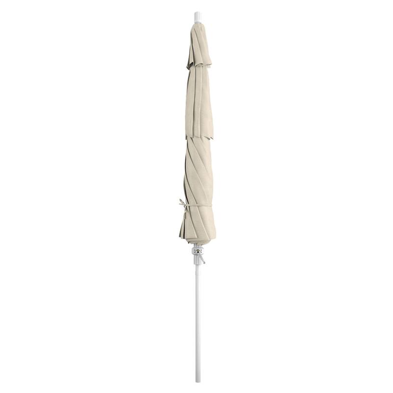 California Umbrella 11' Sun Master Patio Umbrella White Aluminum Pole Fiberglass Ribs Crank Lift Tilt, Olefin