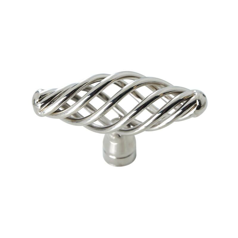 Utopia Alley Aire Cabinet Ring Pull Knob - Vintage Cabinet Polished Nickel Hardware with Hand, Pull Knobs 2.4"