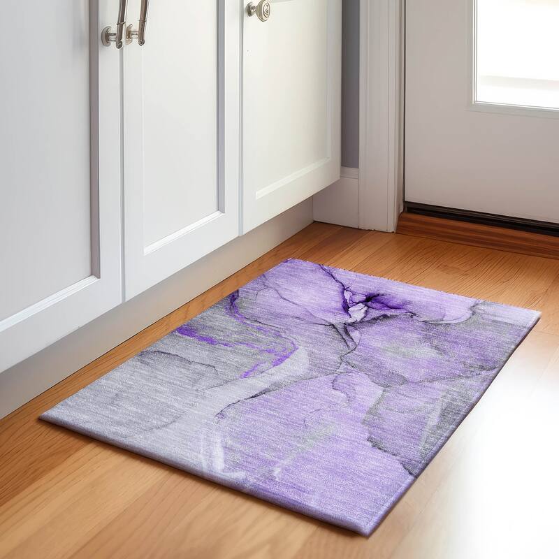 Premium Washable Super Soft Mayfield Rug - Purple - 1' 8" x 2' 6" - Rectangle