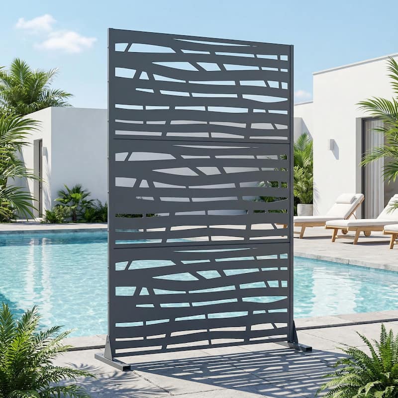 Jungle Metal Privacy Screen Panel Free Standing