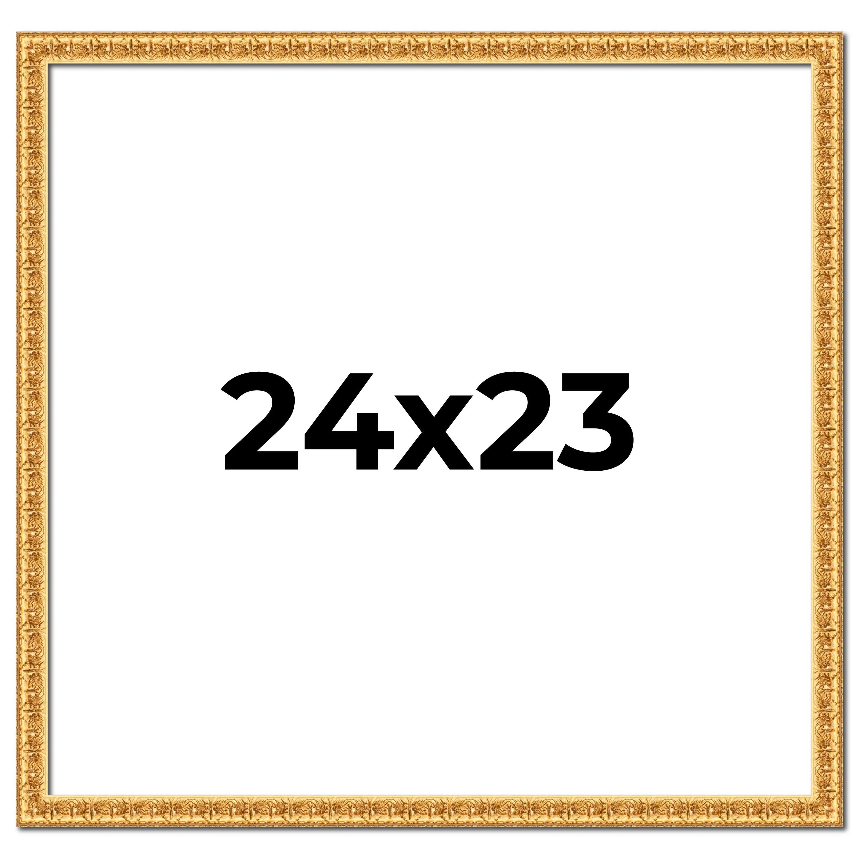 24x23 Frame Gold Real Wood Picture Frame Width 1 inches | Interior