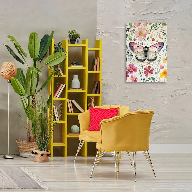 Stupell Botanical Butterfly & Herbs Canvas Wall Art Design By The Dutch Lady