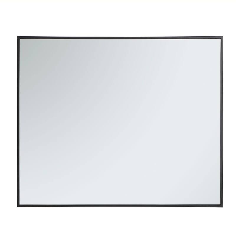 Elegant Lighting Eternity 30" x 36" Rectangular Beveled Metal Framed - Black
