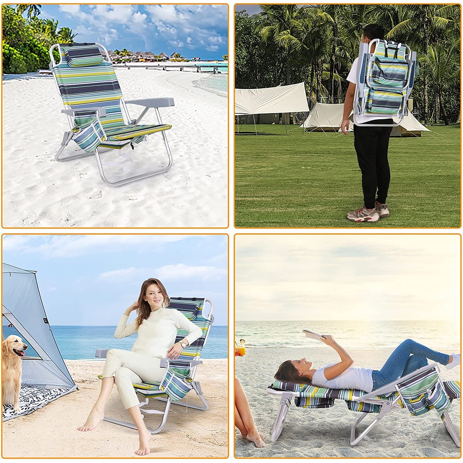 Beach chair with cooler discount pouch