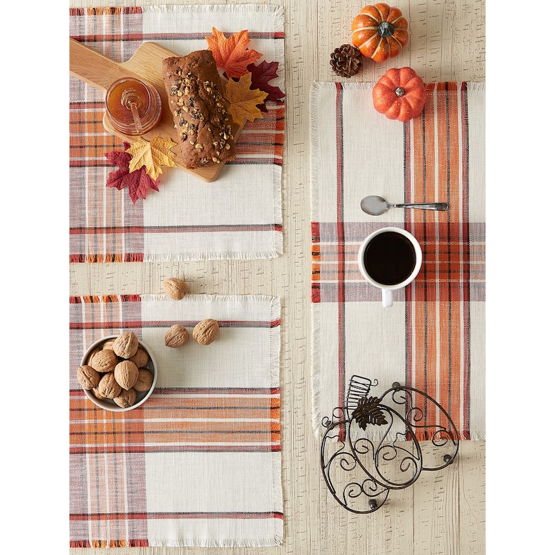DII Pumpkin Spice Plaid Placemat (Set of 6)