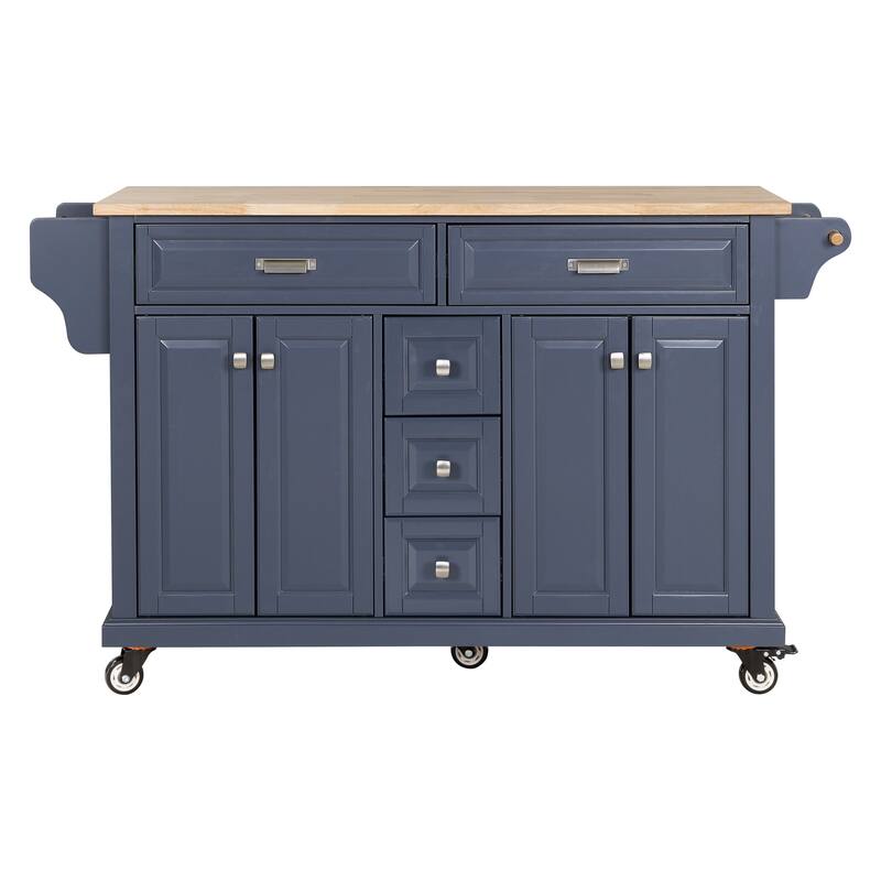 Cambridge Natural Wood Top Kitchen Island with Storage, suitable for Kitchen, dinning room