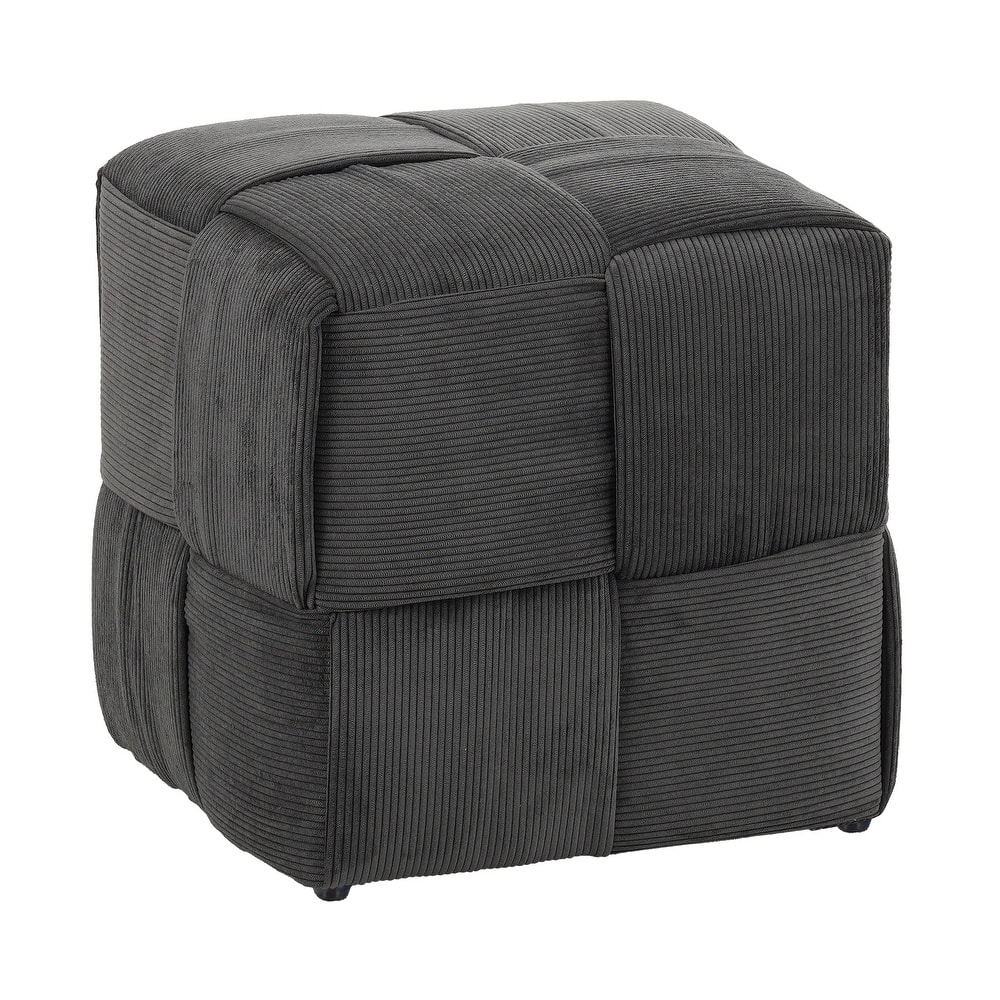 Ottoman Foot Rest Soft and Comfortable Ottoman Square Corduroy Woven Design Sofa Stool